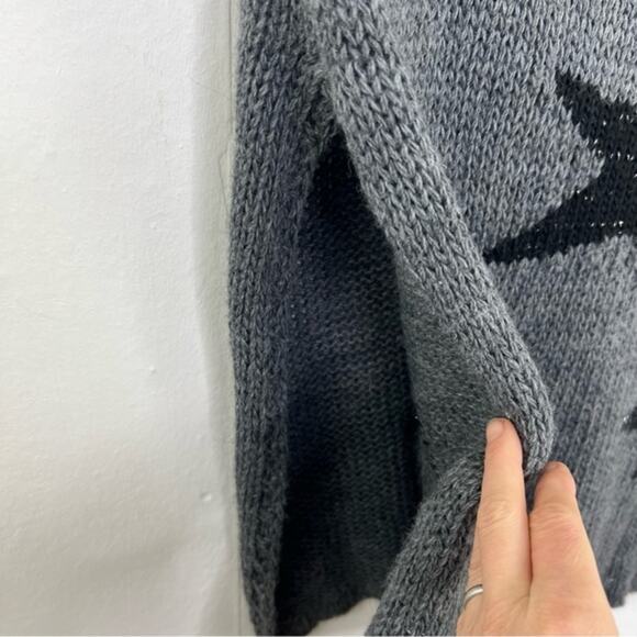Cocogio Italy Acrylic Wool Knit Poncho Wrap Sweater Star Design One Size - Picture 5 of 9